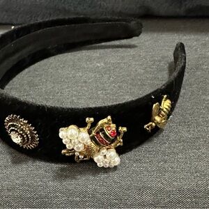 Never Worn Embellished Black Headband with Gold Accents.